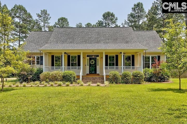 120 Mclaw Ln, Gilbert, SC 29054 - new england style home featuring a porch, a front lawn, and roof with shingles