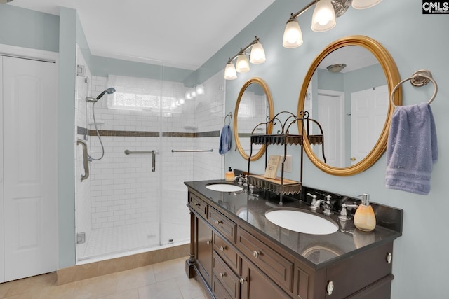 24 Stoney Pointe Dr, Chapin, SC 29036 - bathroom featuring double vanity, a stall shower, and tile patterned floors