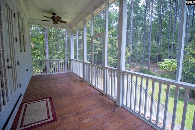 2492 Harbor View Rd, Camden, SC 29020 - unfurnished sunroom featuring ceiling fan