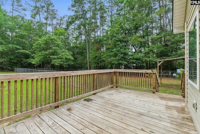 1149 Pond Branch Rd, Gilbert, SC 29054 - wooden terrace featuring view of scattered trees