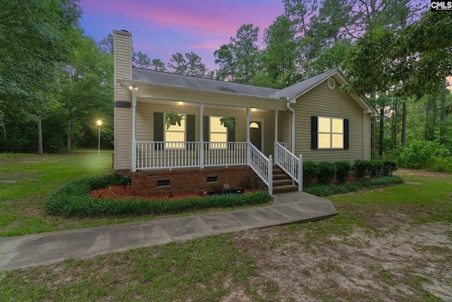 1149 Pond Branch Rd, Gilbert, SC 29054 - view of front of property featuring a porch, a chimney, and crawl space