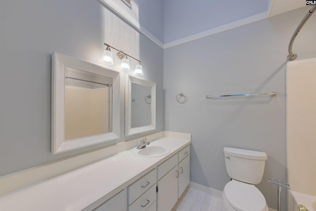 920 Woodrow St Unit 1, Columbia, SC 29205 - full bathroom featuring toilet, vanity, a shower, and baseboards