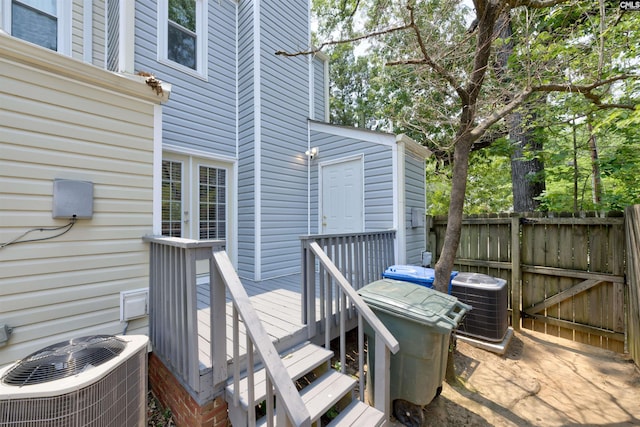 920 Woodrow St Unit 1, Columbia, SC 29205 - wooden deck featuring central air condition unit and a gate