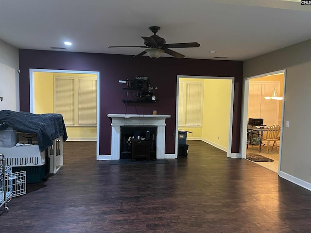 28 Calabash Ln, Elgin, SC 29045 - living area with recessed lighting, wood finished floors, and a ceiling fan
