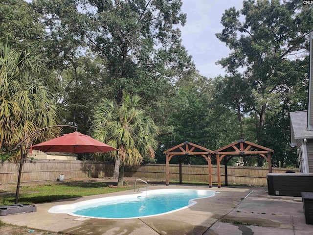 28 Calabash Ln, Elgin, SC 29045 - view of pool with a gazebo, a fenced backyard, and a patio area