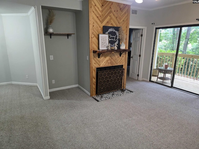 1850 Atlantic Dr, Columbia, SC 29210 - living area featuring ornamental molding, carpet, and baseboards