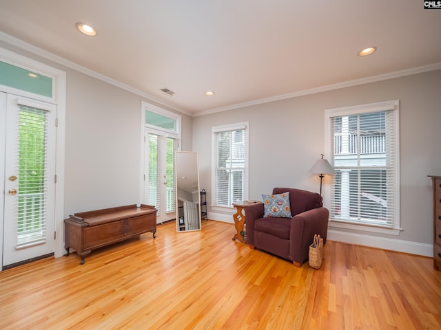 321 Lake Carolina Blvd, Columbia, SC 29229 - sitting room with wood finished floors, ornamental molding, recessed lighting, and baseboards