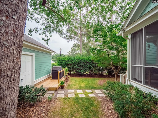 321 Lake Carolina Blvd, Columbia, SC 29229 - view of grassy yard featuring a wooden deck