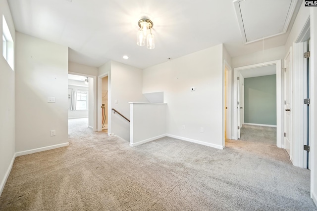 514 Red Taffy Way, Lexington, SC 29073 - empty room with attic access, light colored carpet, baseboards, and recessed lighting