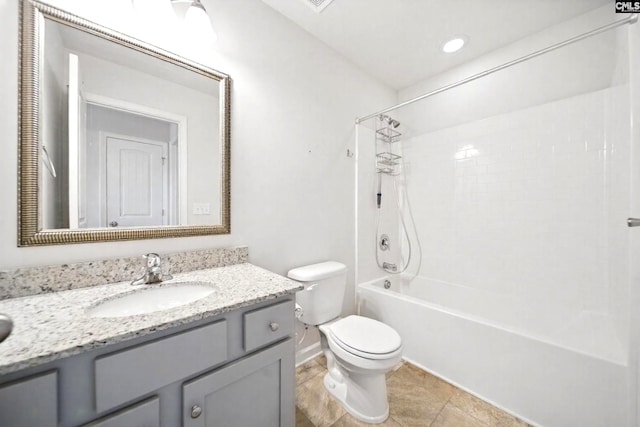 514 Red Taffy Way, Lexington, SC 29073 - bathroom featuring vanity,  shower combination, toilet, tile patterned floors, and baseboards