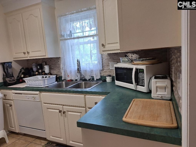 2279TICKLEHIL Tickle Hill Rd, Camden, SC 29020 - kitchen featuring white appliances, a sink, dark countertops, and white cabinets