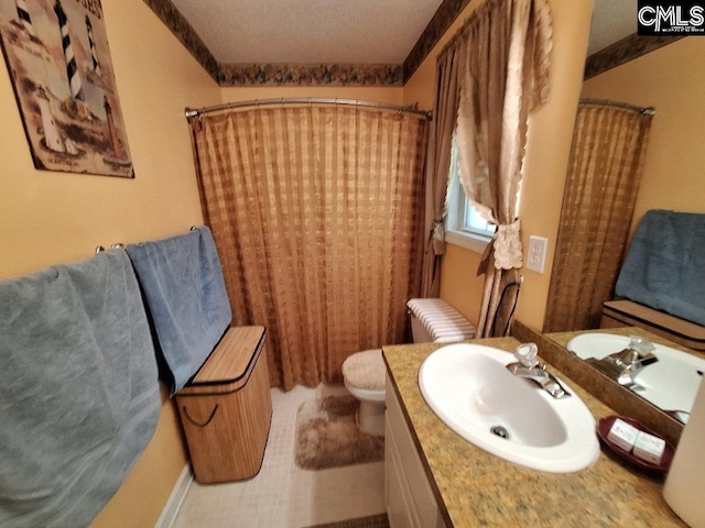 2279TICKLEHIL Tickle Hill Rd, Camden, SC 29020 - full bathroom with toilet, vanity, and curtained shower