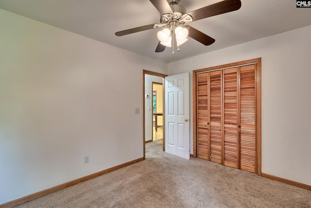 519 Cockspur Rd, Irmo, SC 29063 - unfurnished bedroom featuring carpet, baseboards, a closet, and ceiling fan