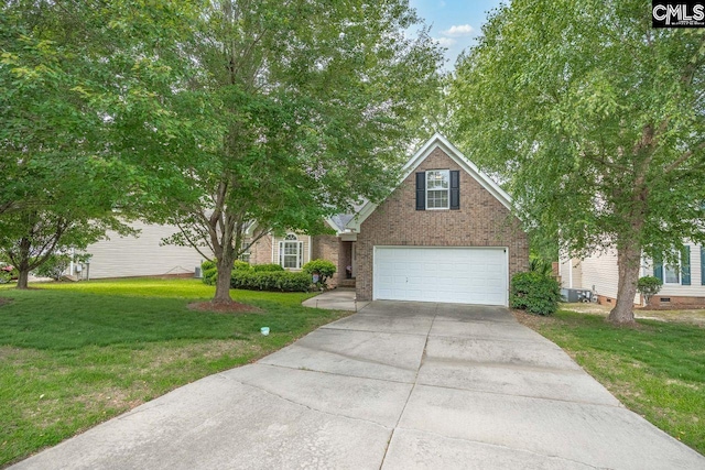 121 Stonemont Dr, Irmo, SC 29063 - view of front of property featuring driveway, brick siding, a front yard, and an attached garage