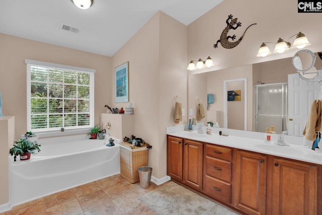121 Stonemont Dr, Irmo, SC 29063 - full bath with a shower stall, a garden tub, and double vanity