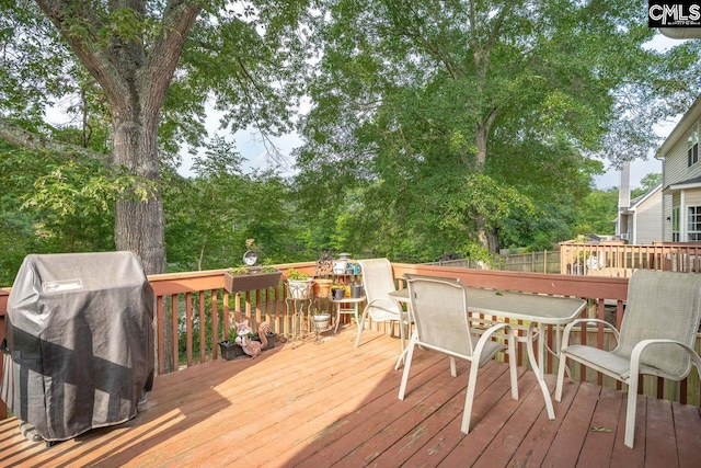 121 Stonemont Dr, Irmo, SC 29063 - wooden deck featuring area for grilling and outdoor dining area