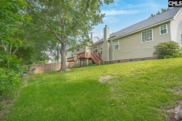 121 Stonemont Dr, Irmo, SC 29063 - view of yard featuring stairway and a wooden deck
