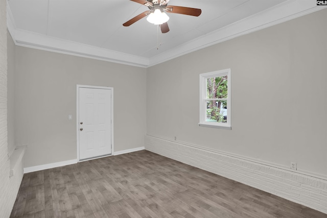 2136 Windale Dr, Columbia, SC 29223 - unfurnished room featuring ornamental molding, wood finished floors, a ceiling fan, and baseboards