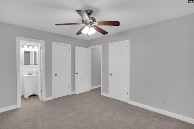 2136 Windale Dr, Columbia, SC 29223 - unfurnished bedroom featuring carpet flooring, ensuite bathroom, baseboards, and a ceiling fan