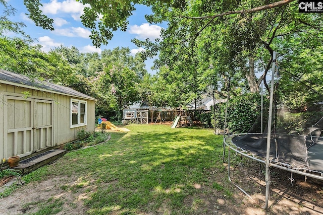 2909 Columbia Ave, Columbia, SC 29201 - view of yard featuring a trampoline, a playground, and an outdoor structure