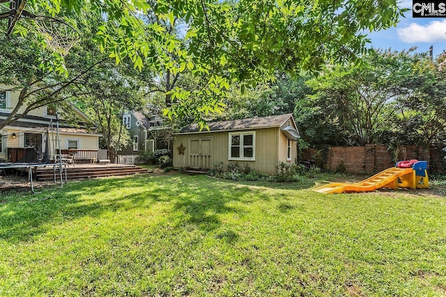 2909 Columbia Ave, Columbia, SC 29201 - view of yard with an outdoor structure and a wooden deck
