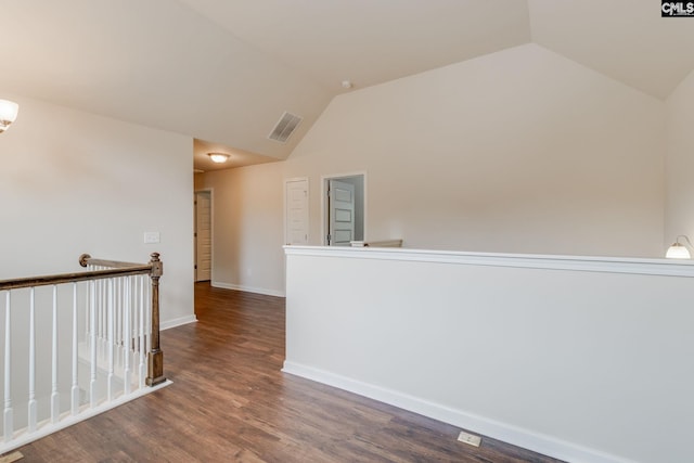 757 Garrett Way, Columbia, SC 29229 - empty room with vaulted ceiling, dark wood-type flooring, and baseboards