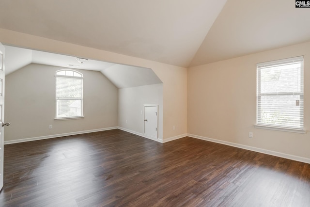 757 Garrett Way, Columbia, SC 29229 - bonus room with vaulted ceiling, dark wood-style flooring, and baseboards