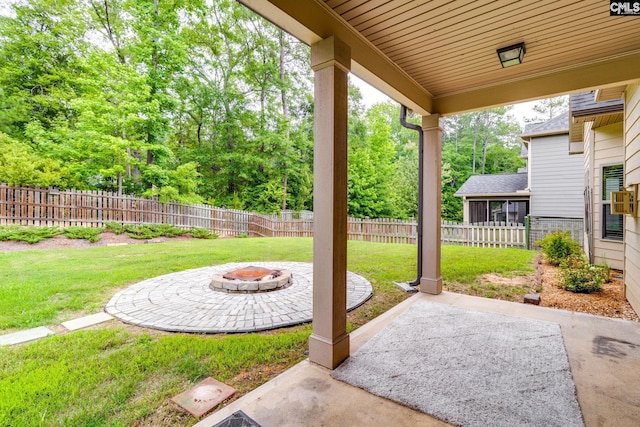 757 Garrett Way, Columbia, SC 29229 - view of patio / terrace featuring an outdoor fire pit