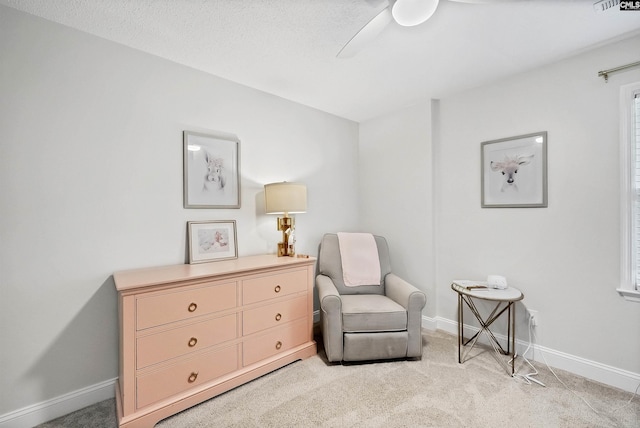 315 Poindexter Ln, Lexington, SC 29072 - sitting room with ceiling fan, light carpet, and baseboards