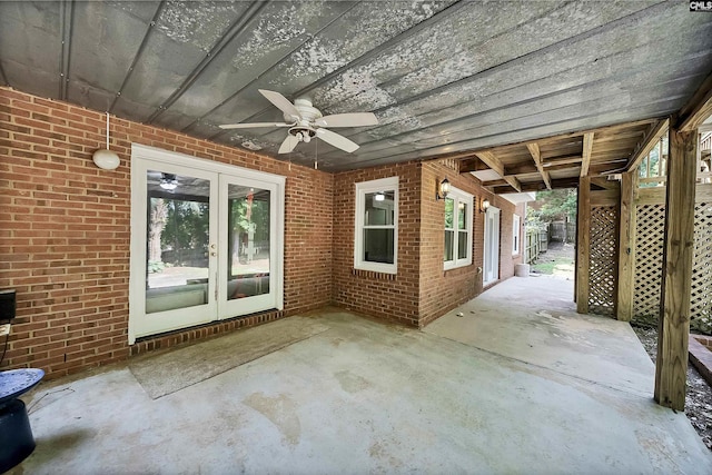 315 Poindexter Ln, Lexington, SC 29072 - view of patio / terrace with ceiling fan and french doors