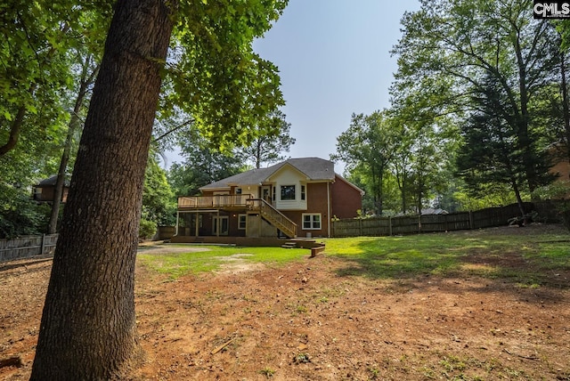 315 Poindexter Ln, Lexington, SC 29072 - back of house featuring stairs and a wooden deck
