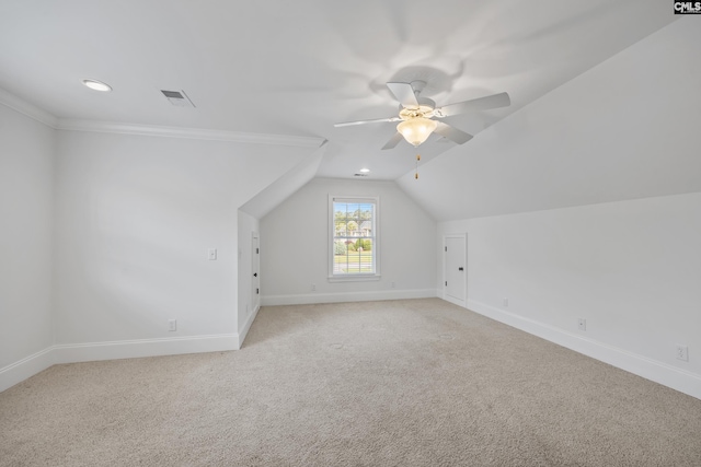 104 Eastshore Dr, Lexington, SC 29072 - additional living space with baseboards, ceiling fan, light colored carpet, vaulted ceiling, and recessed lighting