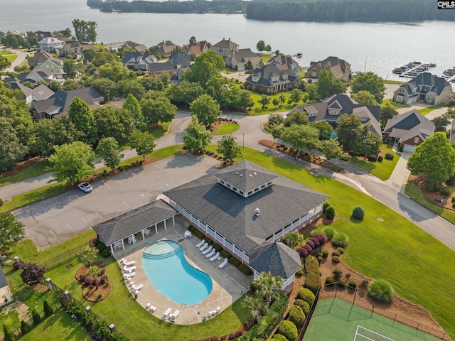 104 Eastshore Dr, Lexington, SC 29072 - aerial view of residential area featuring a large body of water and a pool area
