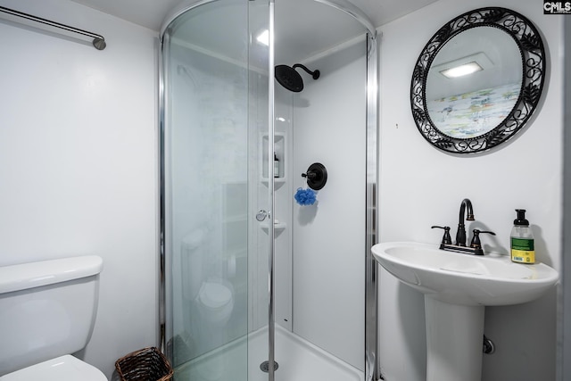 2808 River Dr, Columbia, SC 29201 - bathroom with a shower stall and toilet