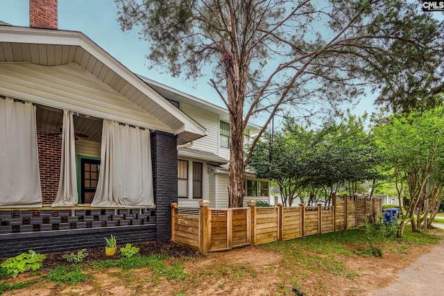 2808 River Dr, Columbia, SC 29201 - view of home's exterior with a chimney