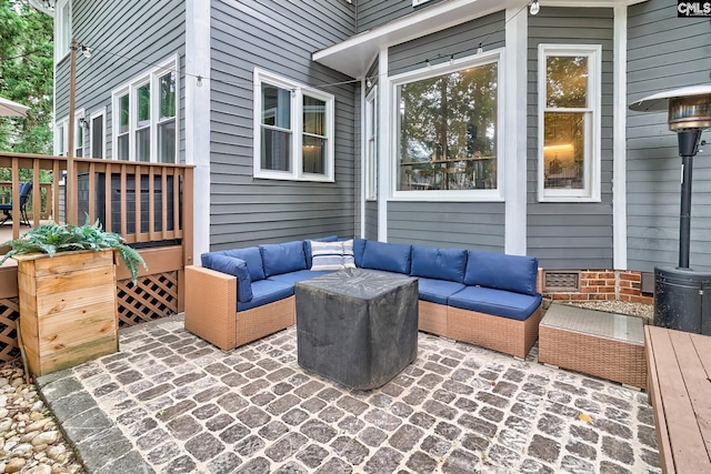205 Weeping Cherry Ln, Columbia, SC 29212 - deck featuring an outdoor living space and a patio area