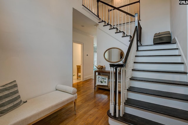 108 Shallow Brook Dr, Columbia, SC 29223 - staircase featuring wood finished floors and ornamental molding