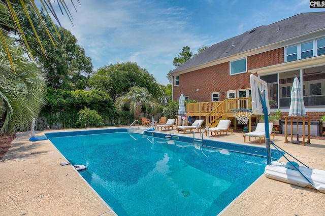 108 Shallow Brook Dr, Columbia, SC 29223 - view of swimming pool featuring a sunroom and a patio