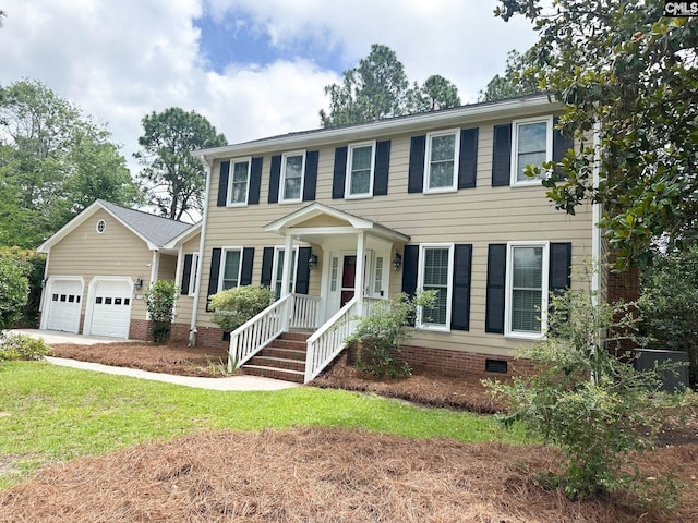 112 Valhalla Dr, Columbia, SC 29229 - colonial home featuring crawl space, an attached garage, and a front lawn