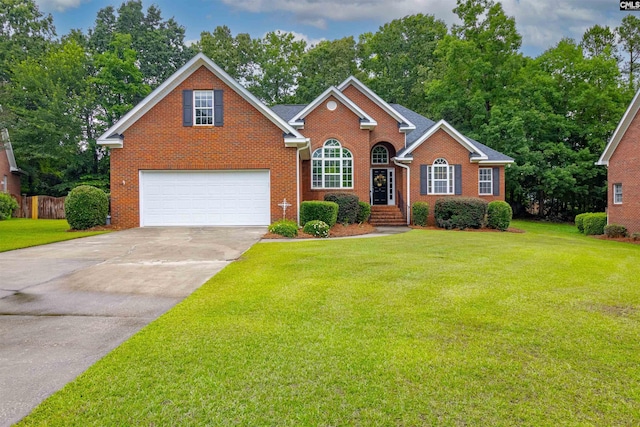 6 Hunting Glen Ct, Irmo, SC 29063 - traditional home with brick siding, an attached garage, and concrete driveway