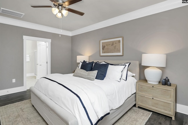 2451 Thode Ln, Lexington, SC 29072 - bedroom featuring wood finished floors, baseboards, crown molding, and ceiling fan