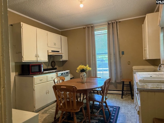 714 E Dunlap St, Lancaster, SC 29720 - dining area with crown molding, a textured ceiling, and light floors