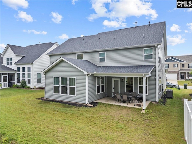 521 Fenwick Dr, Woodruff, SC 29388 - back of house featuring central AC, a patio, and a shingled roof