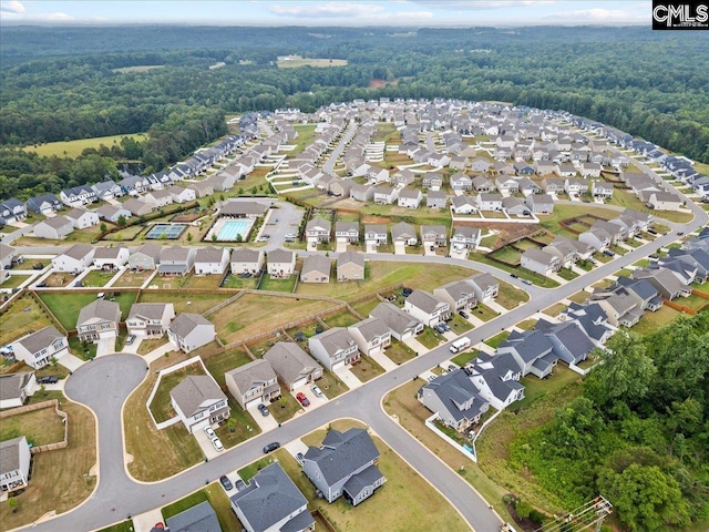 521 Fenwick Dr, Woodruff, SC 29388 - aerial overview of property's location featuring nearby suburban area and a heavily wooded area