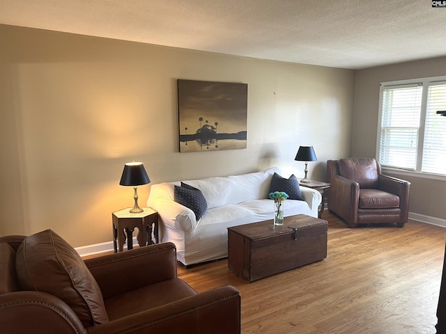 1432 Karlaney Ave, Cayce, SC 29033 - living area featuring wood finished floors, baseboards, and a textured ceiling