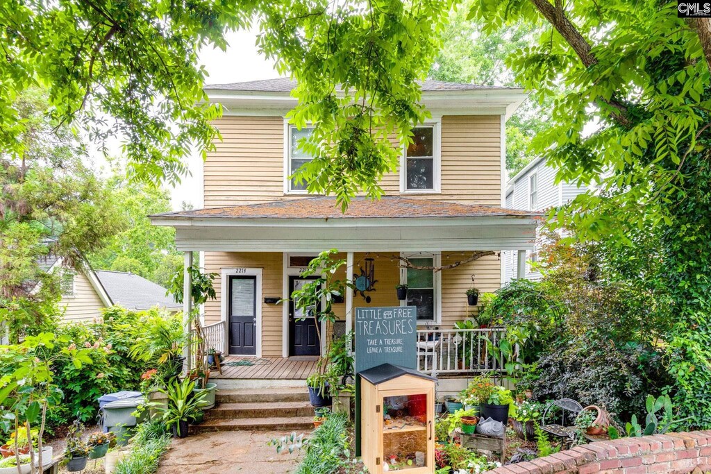 2212 Clark St, Columbia, SC 29201 - american foursquare style home featuring covered porch and roof with shingles