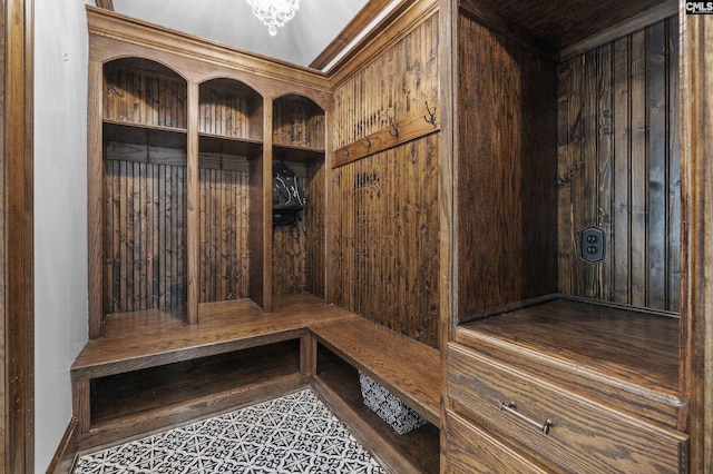 415 Pine St, Camden, SC 29020 - mudroom with a sauna and wooden walls