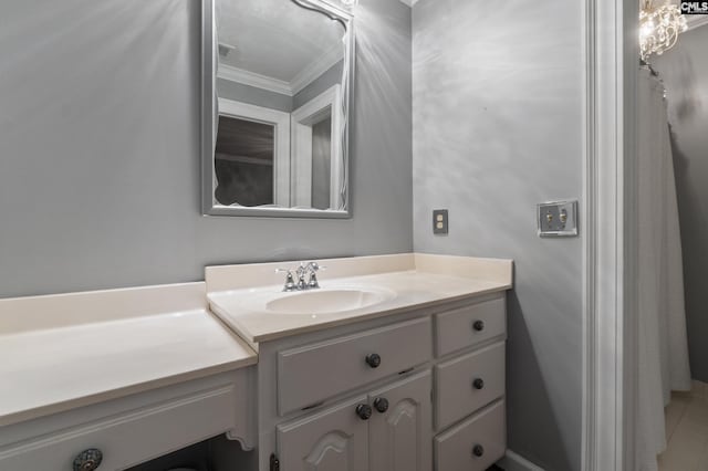 415 Pine St, Camden, SC 29020 - full bathroom featuring vanity and crown molding