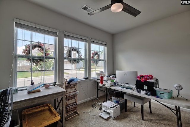 837 Marigold Ln, Lexington, SC 29072 - home office with ceiling fan and light carpet
