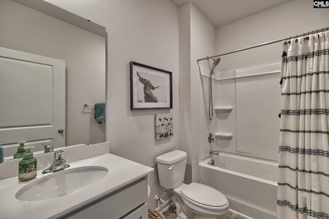 837 Marigold Ln, Lexington, SC 29072 - full bathroom featuring shower / bathtub combination with curtain, toilet, and vanity